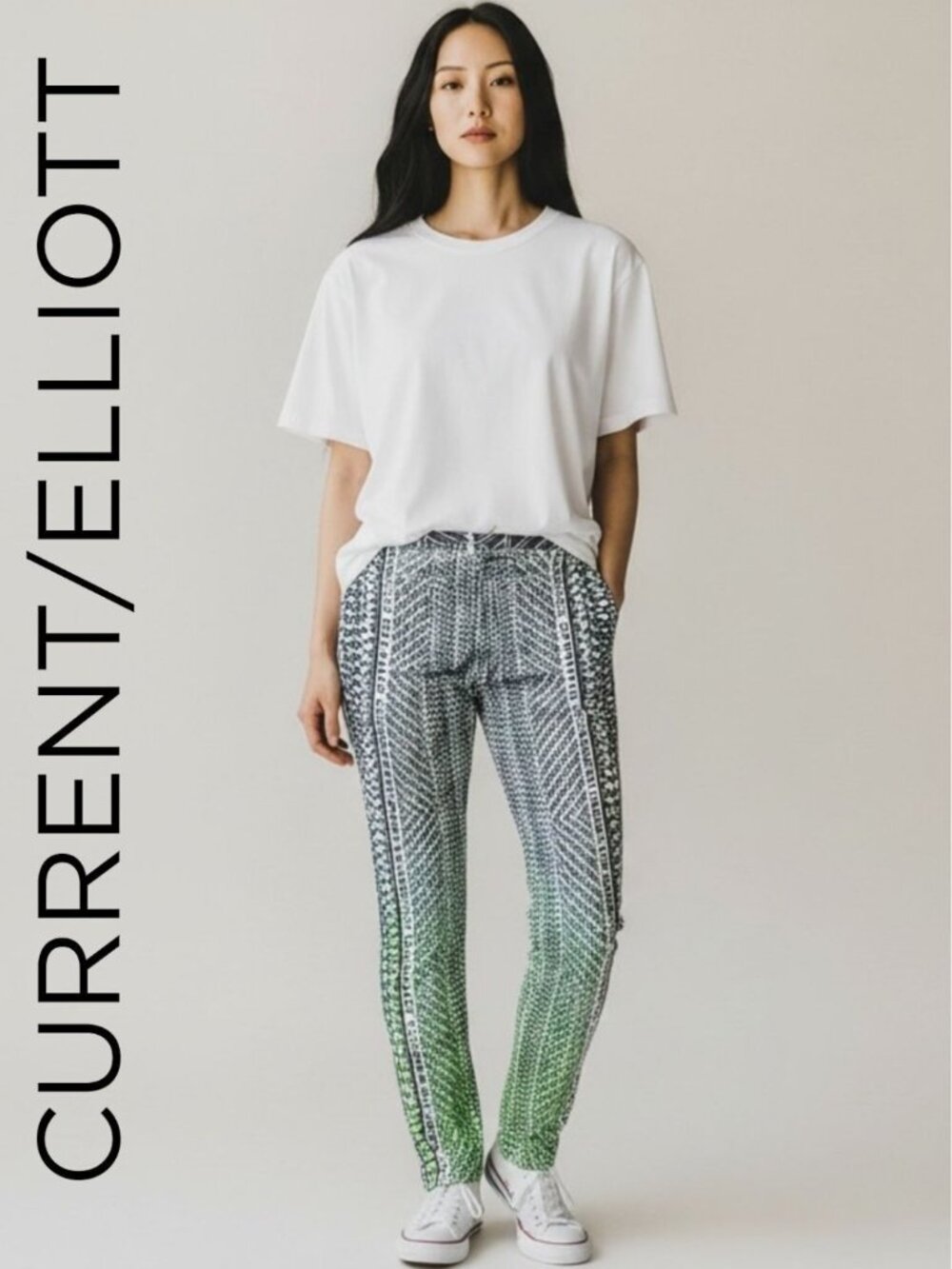 Current/Elliott x Mary Katrantzou The Ankle Skinny in Lorikeet Blue